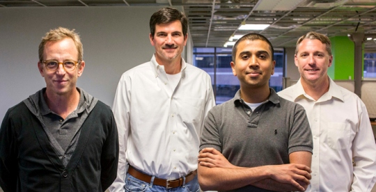 M87 founders (from left): VP Marketing Matt Hovis, CEO David Hampton, Chief Research Officer Vidur Bhargava and CTO Peter Feldman.